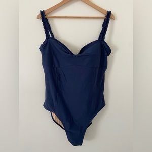Summersalt The Mini Ruffle Sweetheart Coast Navy One Piece Size 16